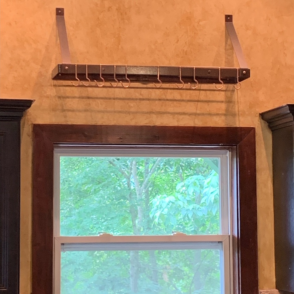 Hammered Copper Wall Mounted Pot Rack